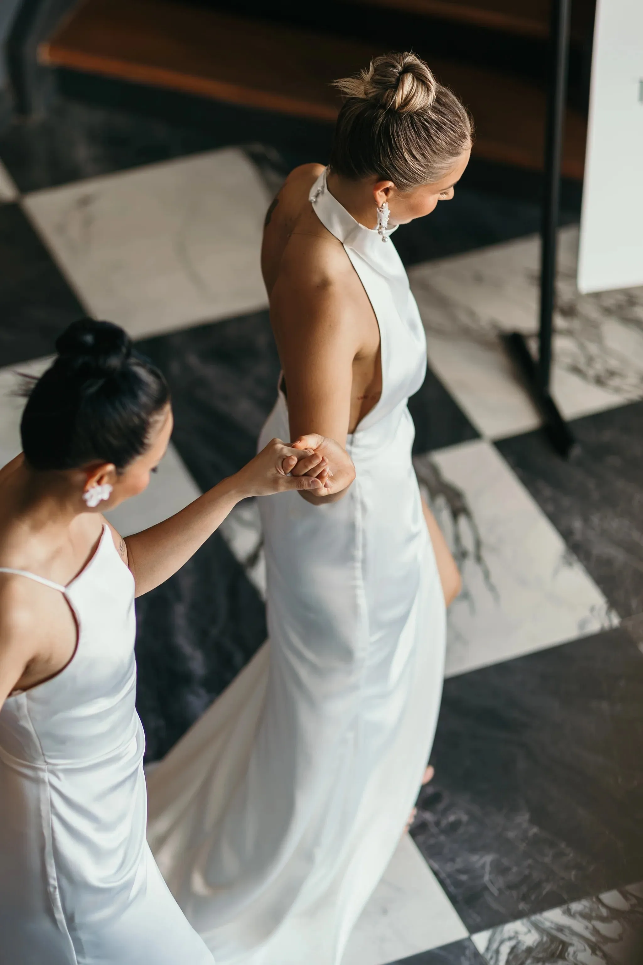 Modest Skirt Train Wedding Dress Satin Bridal Gown Simple Skirt Bow Court Train Dress Vestido De Novia - Image 4
