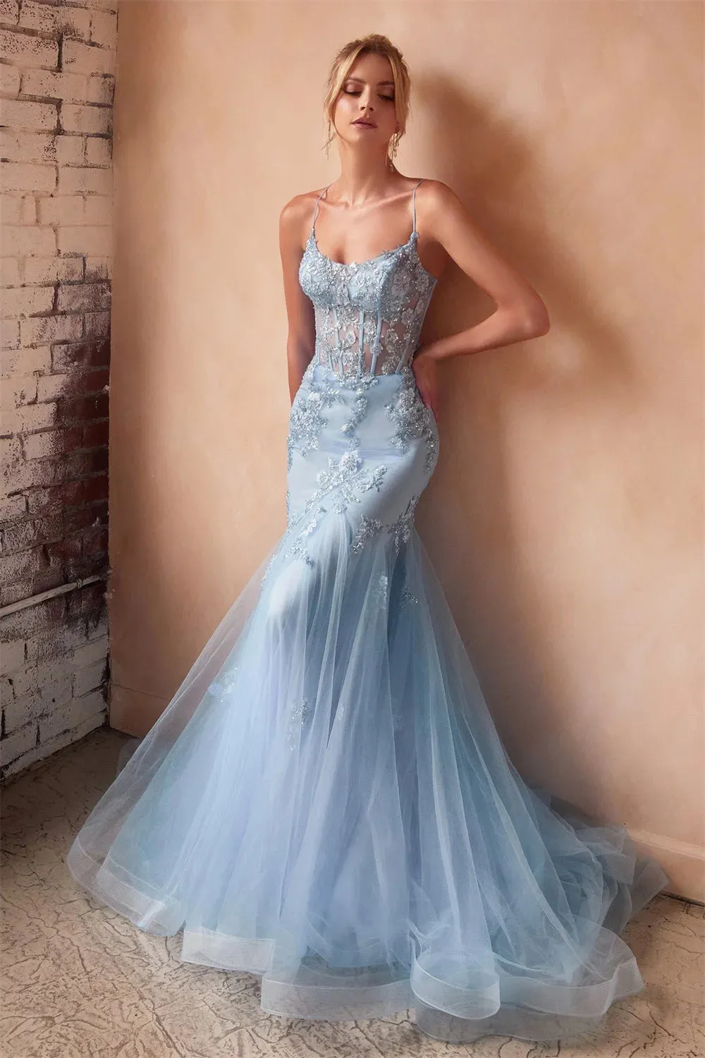 Lavender Prom Dresses Lace Embroidery Mermaid Evening Dress Sleeveless Spaghetti Strap Backless Party vestidos de fiesta - Image 3
