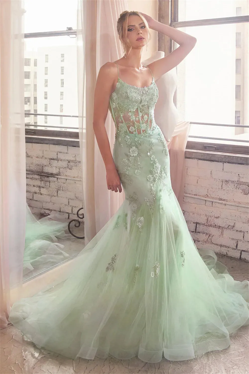 Lavender Prom Dresses Lace Embroidery Mermaid Evening Dress Sleeveless Spaghetti Strap Backless Party vestidos de fiesta - Image 7