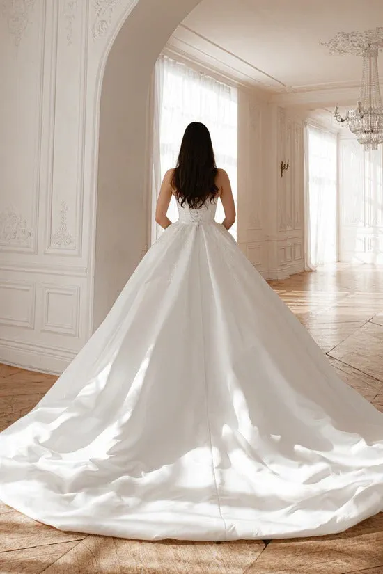 2 in 1 Wedding Dress with Detachable Skirt Court Train Dress Bridal Gown Princess Simple Satin Vestido De Novia Mermaid Bow - Image 5