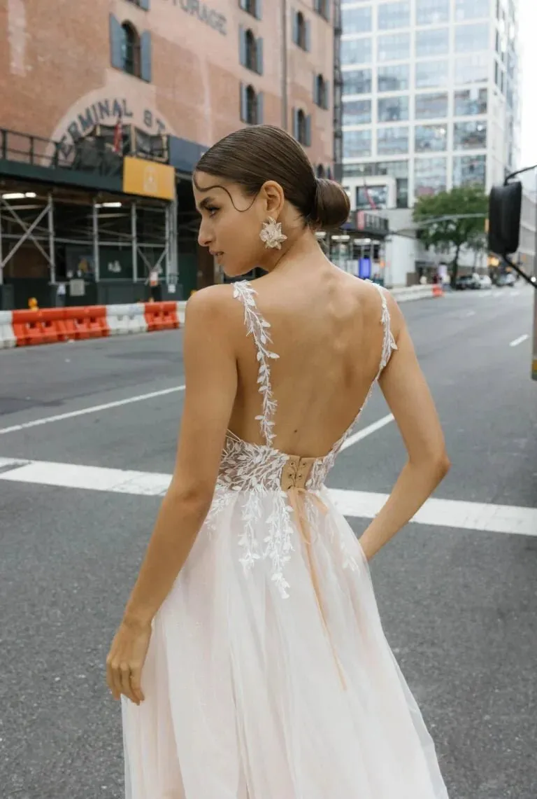 Elegant A-line Wedding Dresses Appliques Spaghetti Straps Backless Lace up for Women Vestidos De Novia Customized - Image 3
