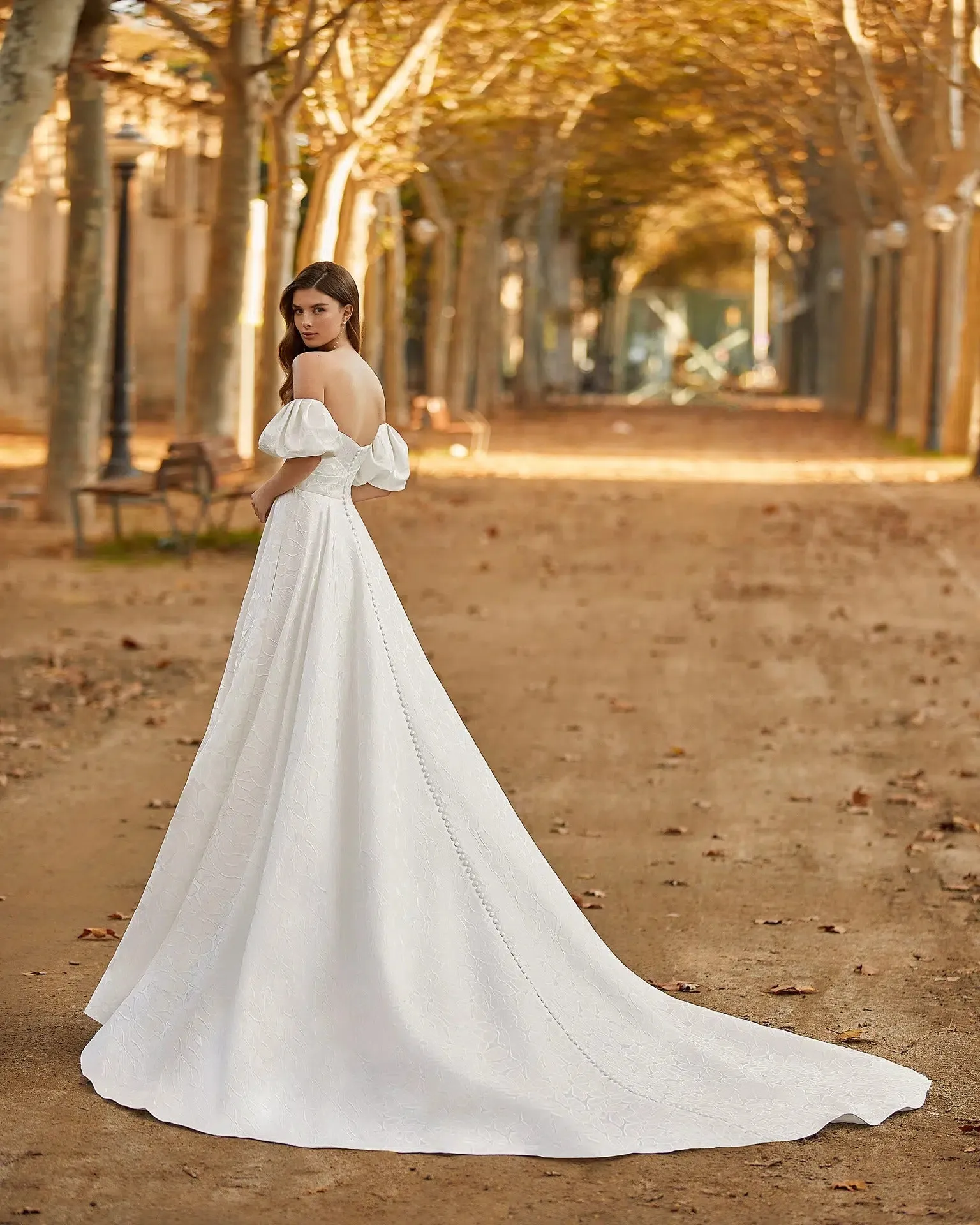 A-Line Wedding Dress with Puffed Sleeves Satin Modern Princess Vestido De Novia Bridal Gown Bow Satin Court Train Mermaid - Image 2
