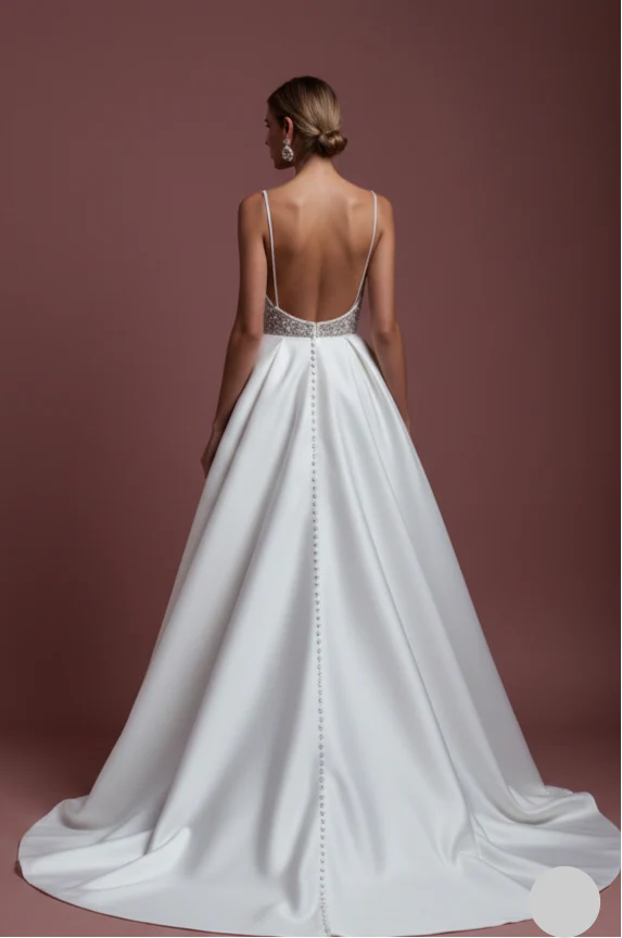 Tail Wedding Dress Royal Cathedral Long Train Satin Classic - Image 3