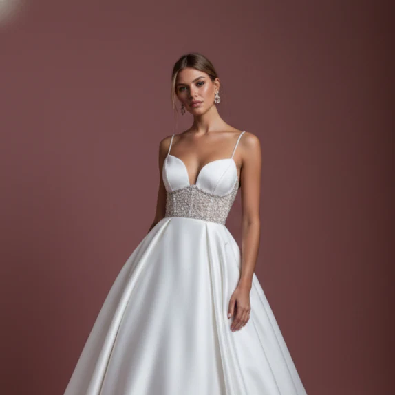 Tail Wedding Dress Royal Cathedral Long Train Satin Classic - Image 4