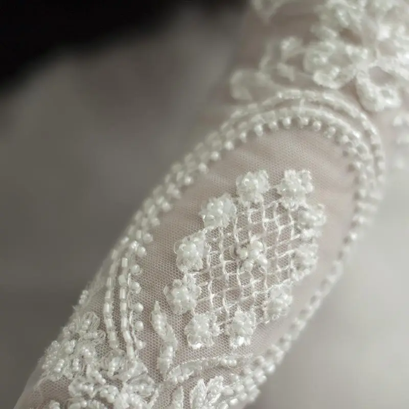 Long Bridal Gloves Vintage Flower Pearls Wristband Wedding Glove For Women Girl Party Evening Dress Jewelry Bride Accessories - Image 4
