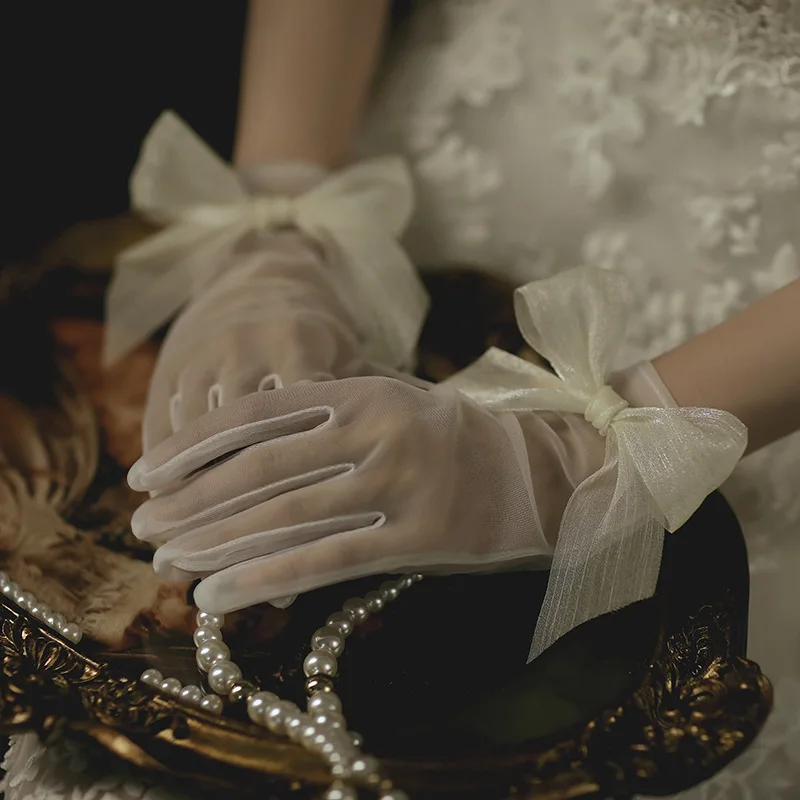 Long Bridal Gloves Vintage Flower Pearls Wristband Wedding Glove For Women Girl Party Evening Dress Jewelry Bride Accessories - Image 9