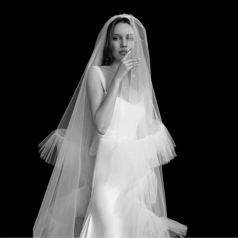 Long Bridal Veil Wedding Veils For Evening Dress Women Girl Party Hair Accessories Bride Jewelry - Image 2