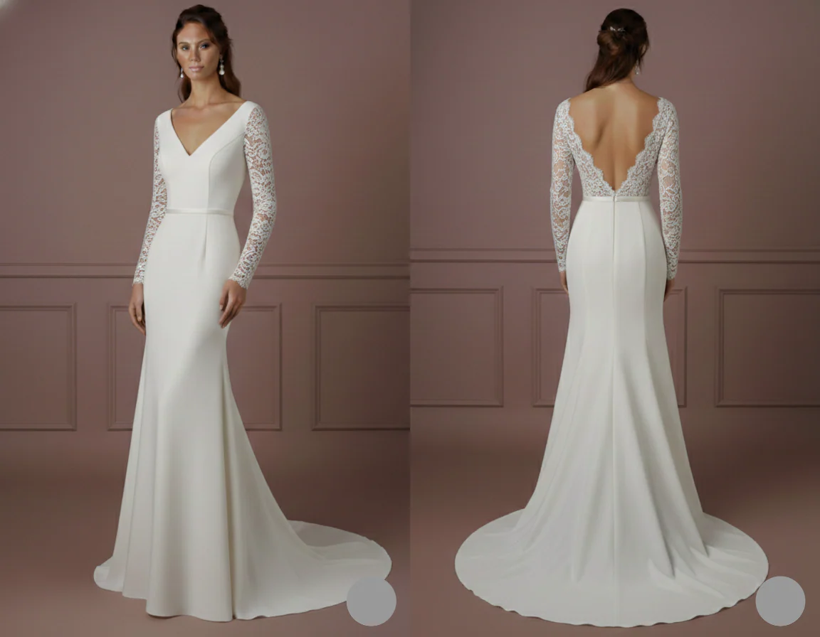 Asymmetrical Wedding Dress Modern Long Designer Style Wear