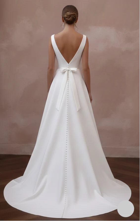 Cold Shoulder Wedding Dress Boho Long Chiffon Flowy Gown - Image 3