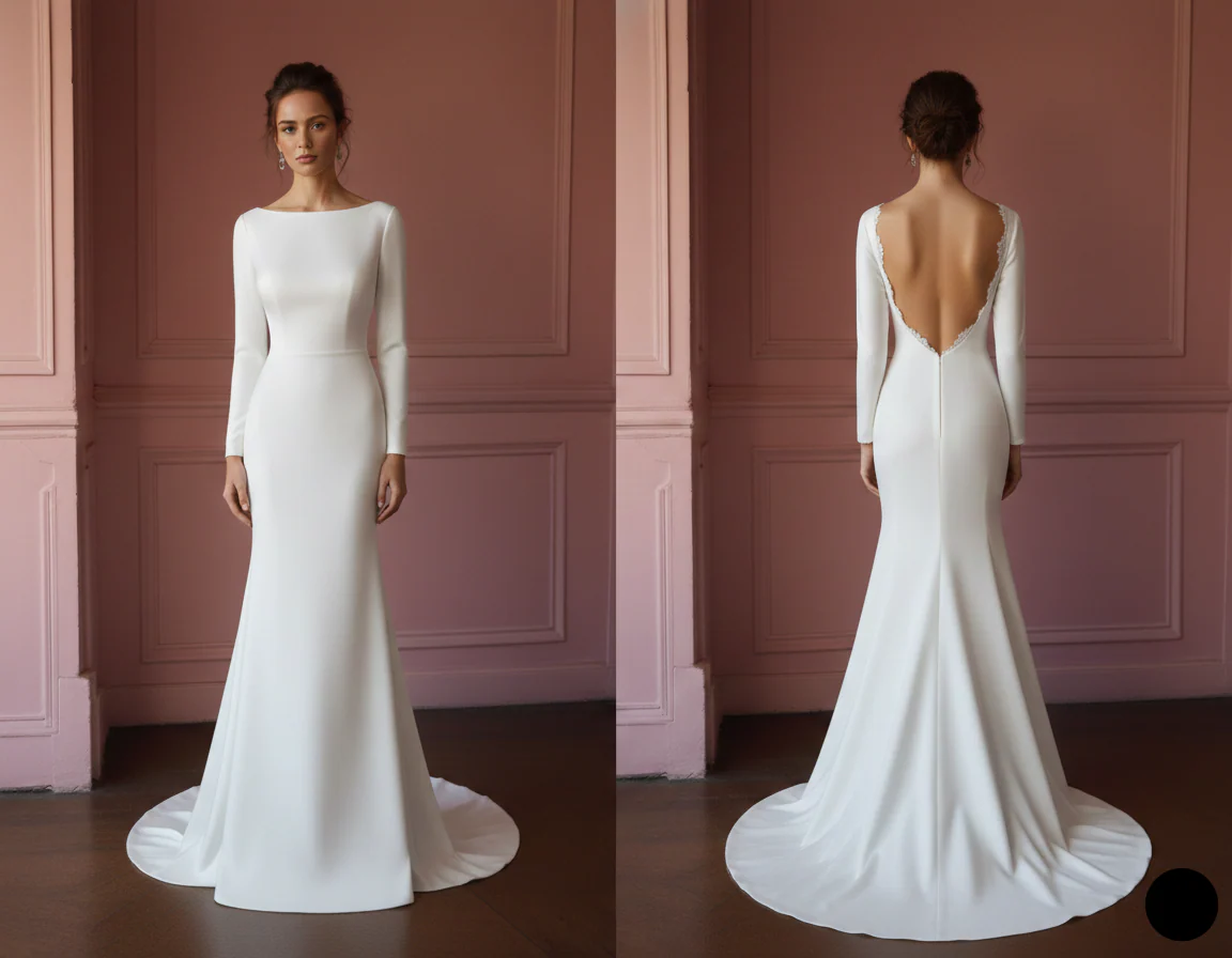 Satin Mermaid Wedding Dress Minimalist Long Traditional Wear