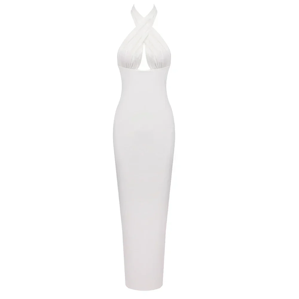 Long Ribbon Sexy V-Neck Sleeveless Halter Black Mini Ankle length Woman Birthday Party Dress Celebrity Evening Party Outfit - Image 8