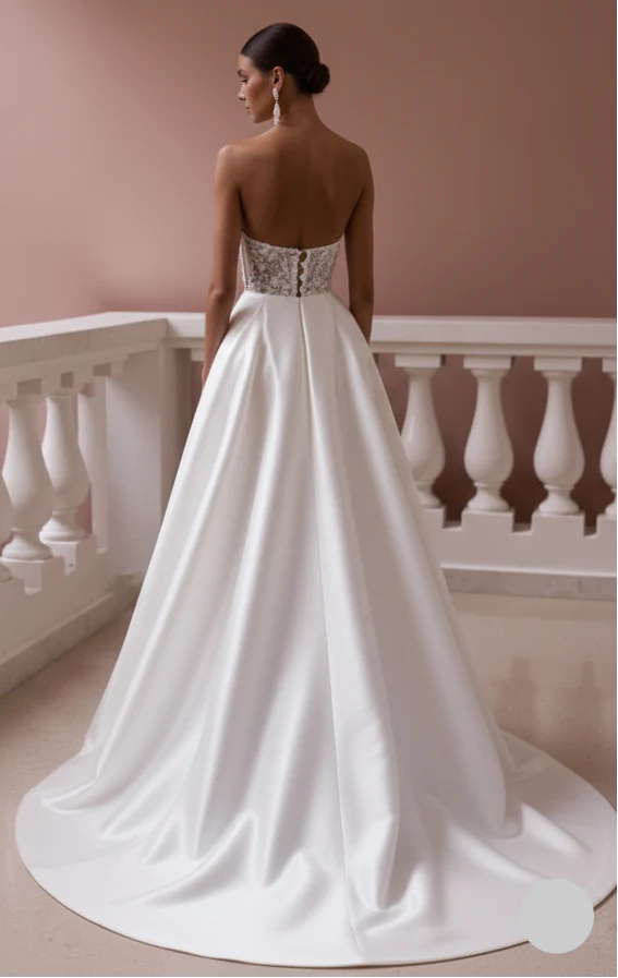 Corset Top Wedding Dress Lace Up Long Back Tulle Wear - Image 3