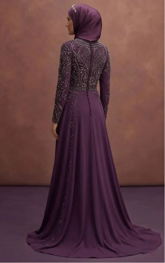Long Sleeve Maxi Muslim Prom Dresses – Classic Modesty - Image 3