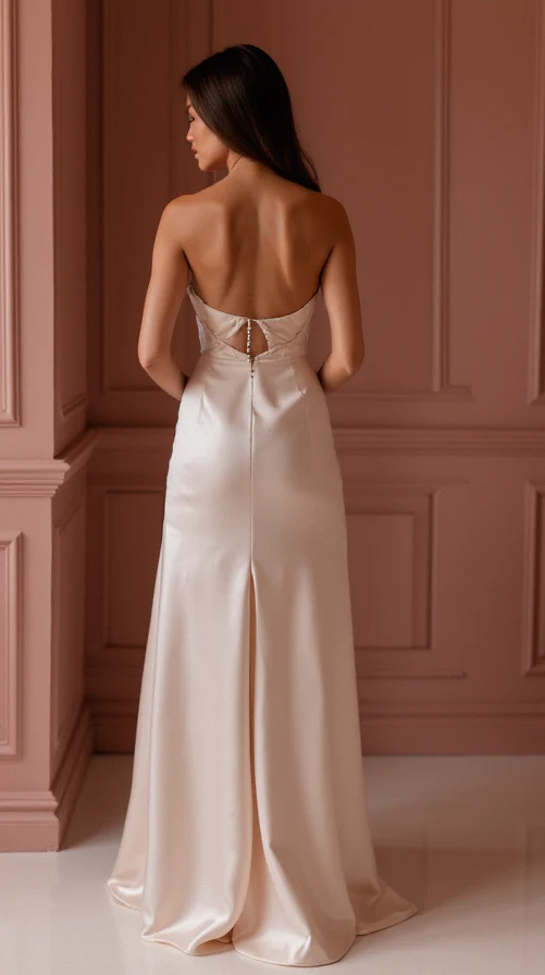 Luxurious White A-Line Bridal Gown with Crystal Beading and Embellished Waistline - Image 3
