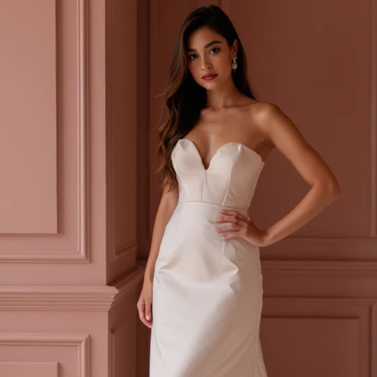 Luxurious White A-Line Bridal Gown with Crystal Beading and Embellished Waistline - Image 4