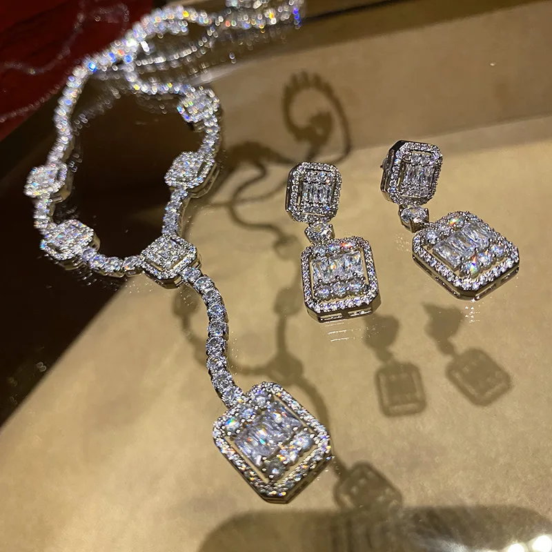 Luxury AAA Zircon Bridal Earrings Cubic CZ Zirconia Wedding Earring For Women Brides Accessories Evening Party Jewelry - Image 2