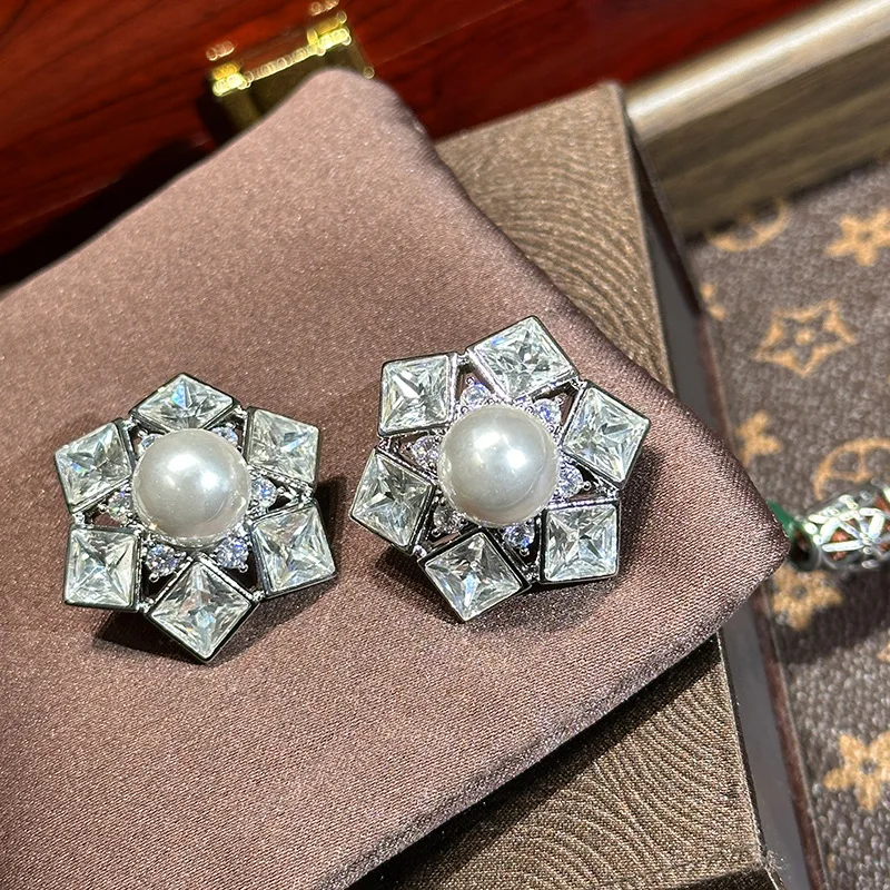 Luxury AAA Zircon Bridal Earrings Pearl CZ Cubic Zirconia Wedding Earring Brides Women Accessories Party Dinner Dress Jewelry - Image 3
