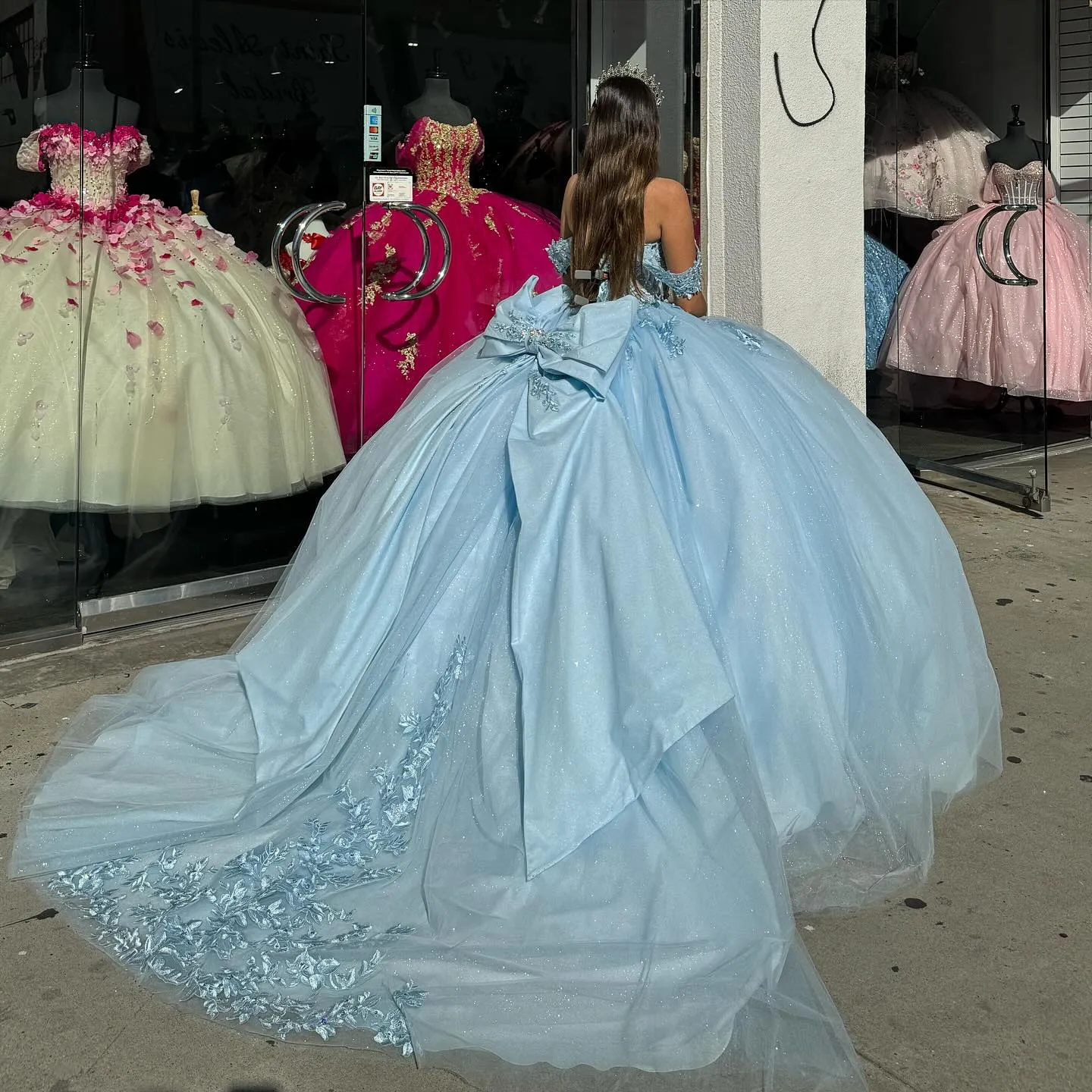 Luxury Blue Quinceanera Dresses With Bow Beading Lace Appliques Vestidos De 15 Anos Formal Birthday Party Princess - Image 4