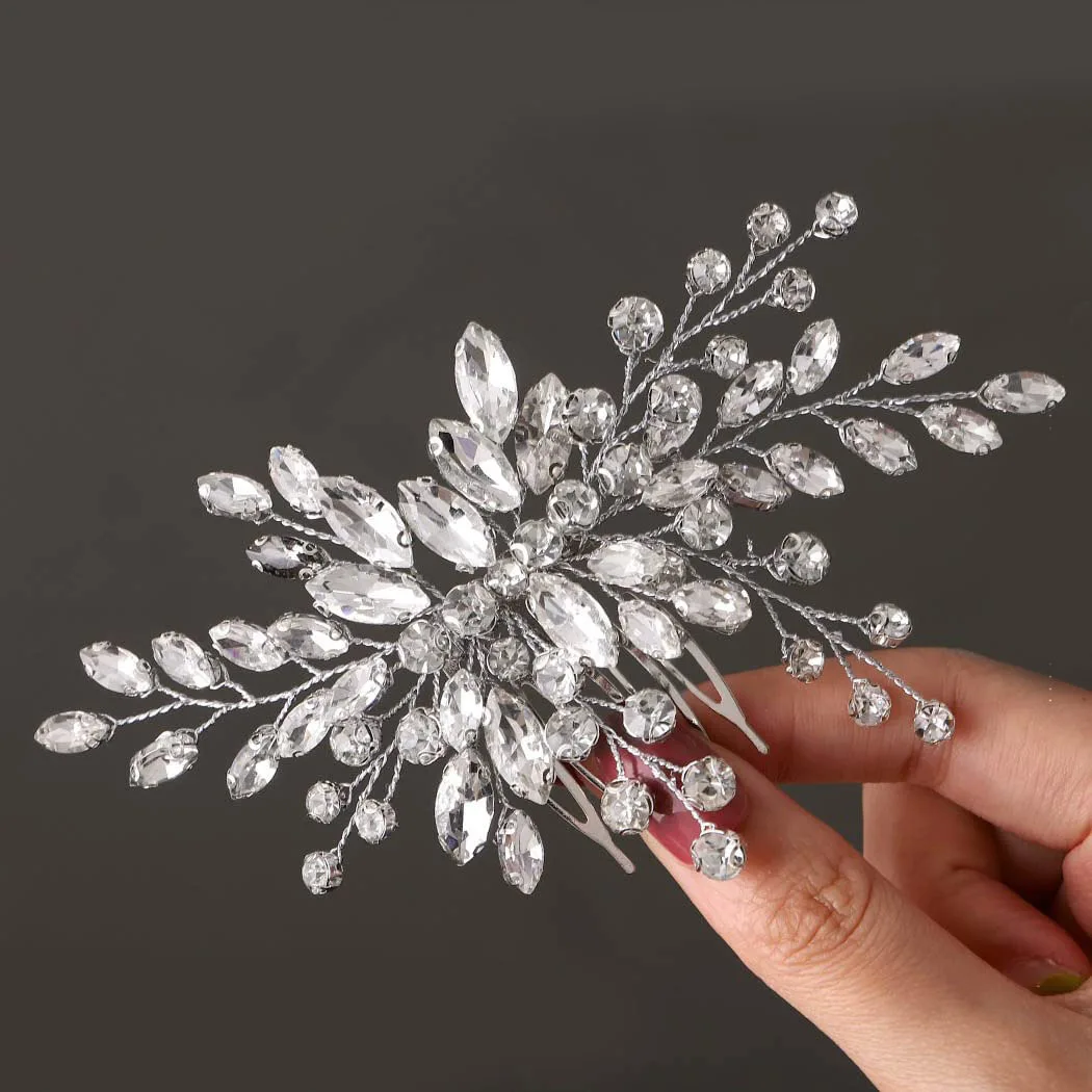 Luxury Bridal Hair Comb Wedding Hair Accessories Pearl Bride Side Combs Tiara For Women Girl Bridesmaids Hairpins Headpiece - Image 3