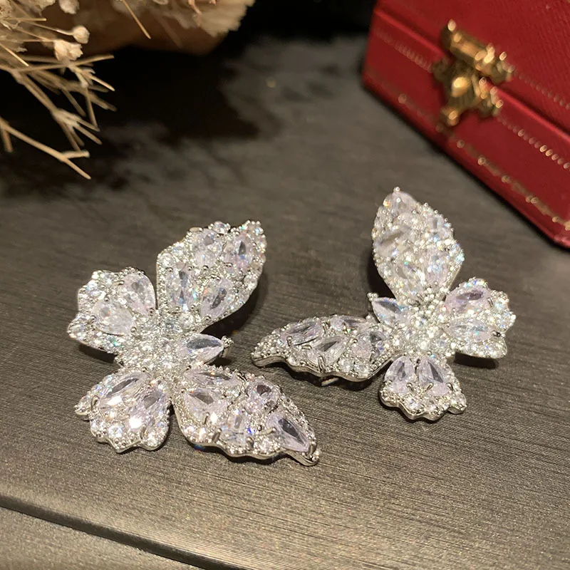 Luxury Butterfly Zircon Bridal Earrings Cubic Zirconia Wedding Earring For Brides Accessories Women Birthday Gifts Jewelry - Image 5