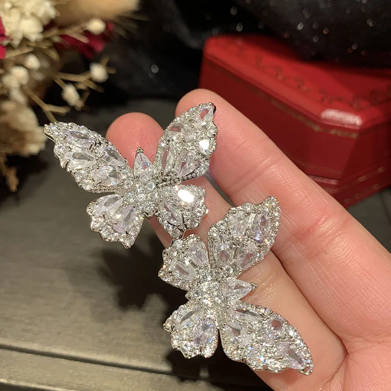 Luxury Butterfly Zircon Bridal Earrings Cubic Zirconia Wedding Earring For Brides Accessories Women Birthday Gifts Jewelry - Image 6