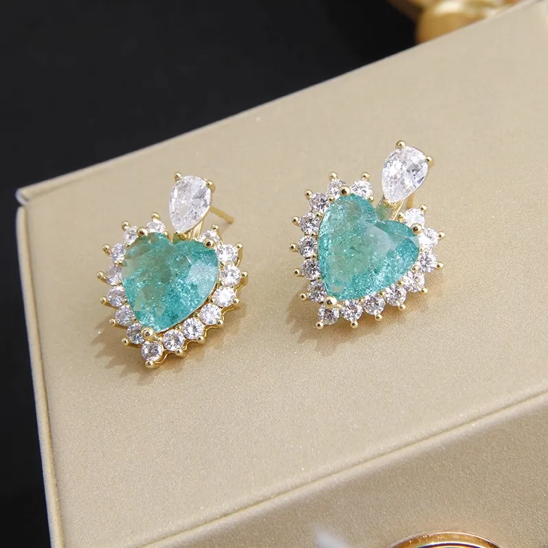 Luxury Green AAA Zircon Bridal Earrings CZ Cubic Zirconia Wedding Earring For Brides Accessories Women Gift Dinner Party Jewelry - Image 4