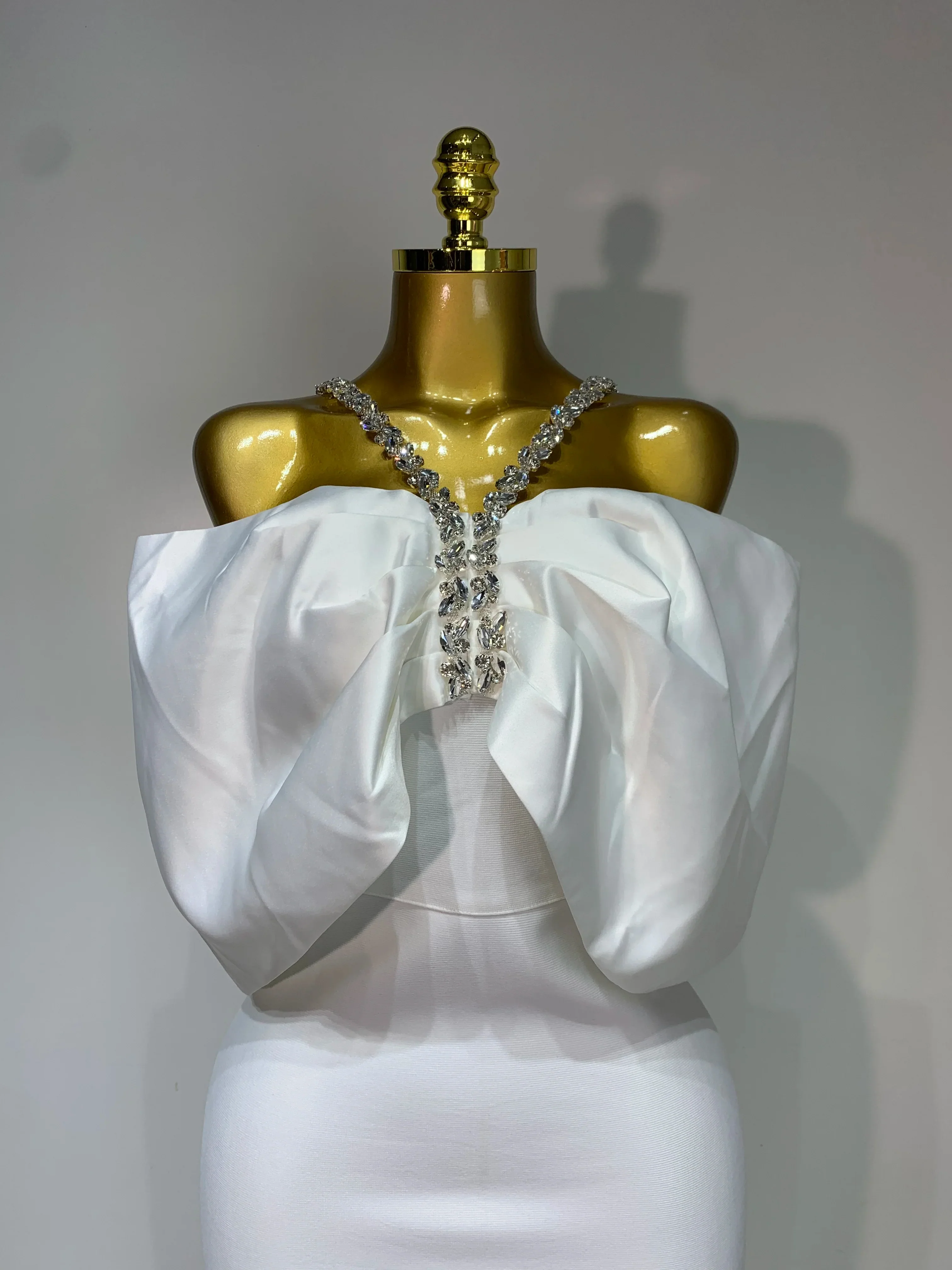 Luxury Rhinestone Chain Off Shoulder Vintage Butterfly Chic Bodycon Dress High Street Elegant Evening Party Birtyday Clothing - Image 5