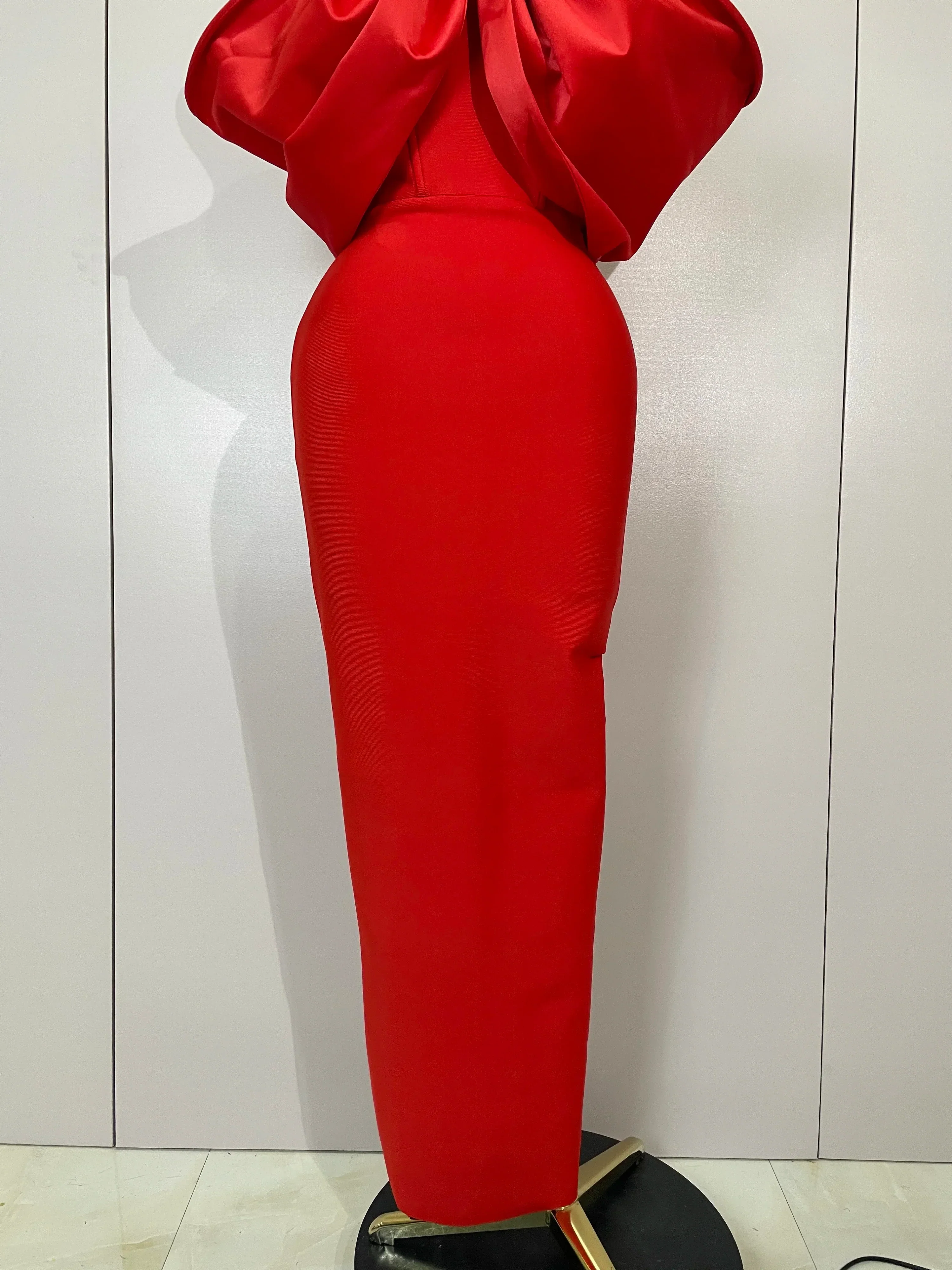 Luxury Rhinestone Chain Red Off Shoulder Vintage Butterfly Chic Bodycon Long Dress  Elegant Evening Party Birtyday Clothing - Image 6