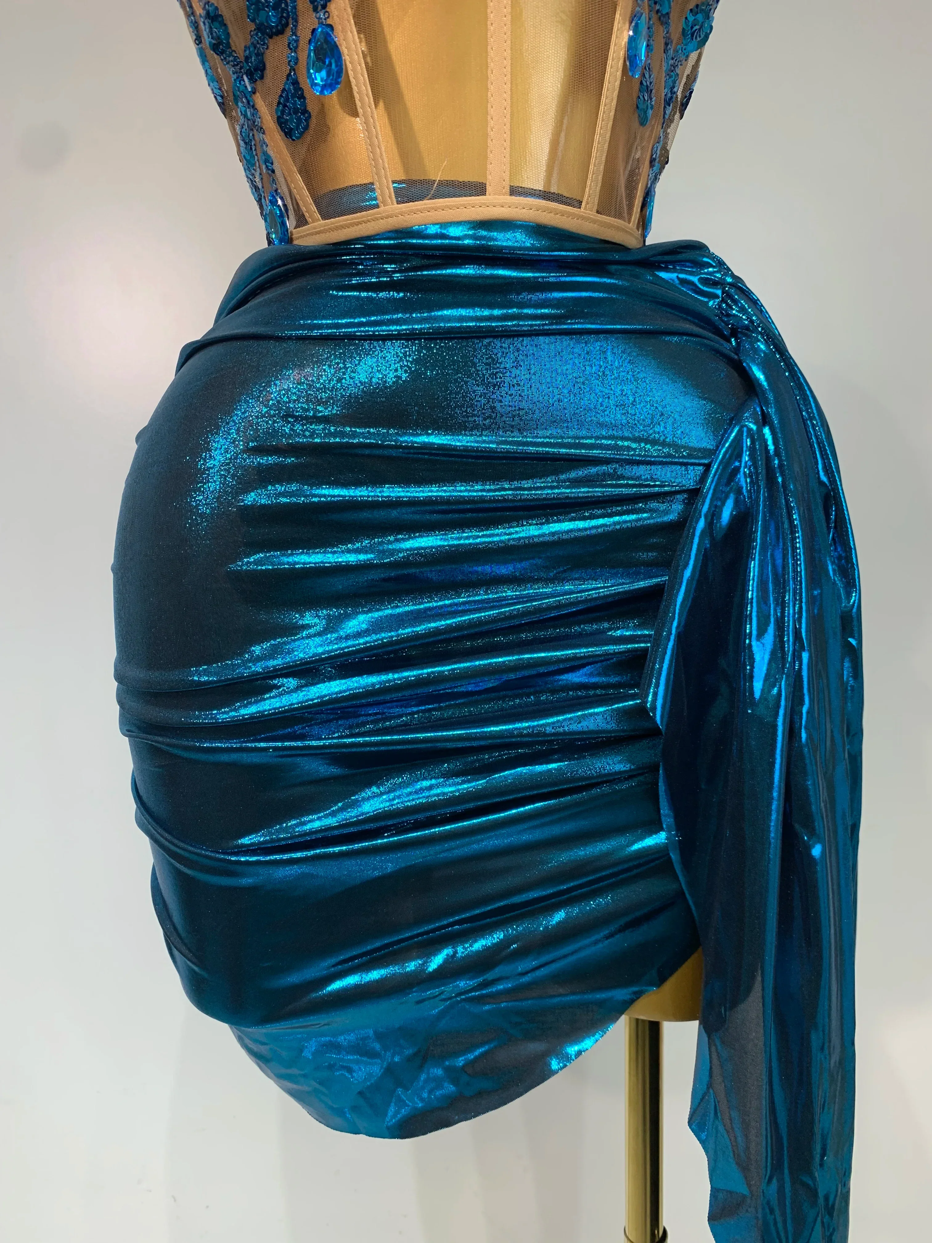 Luxury Rhinestone Sequined Backless Sexy Top Skirt Set Celebrate Evening Party Prom Gowns Nightclub Singer Stage Outfit - Image 6