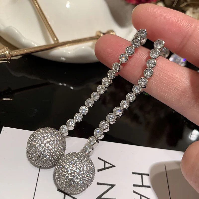 Luxury Zircon Bridal Earrings Cubic Zirconia Wedding Drop Earring For Brides Accessories Women Party Evening Dress Jewelry