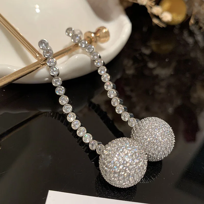 Luxury Zircon Bridal Earrings Cubic Zirconia Wedding Drop Earring For Brides Accessories Women Party Evening Dress Jewelry - Image 2