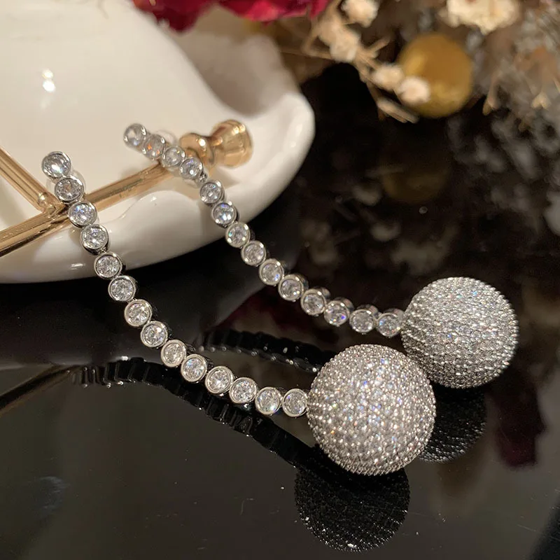 Luxury Zircon Bridal Earrings Cubic Zirconia Wedding Drop Earring For Brides Accessories Women Party Evening Dress Jewelry - Image 3
