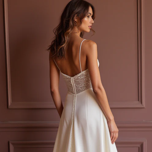 Mermaid Bridal Gown with Illusion Sleeves for a Romantic Touch - Image 2