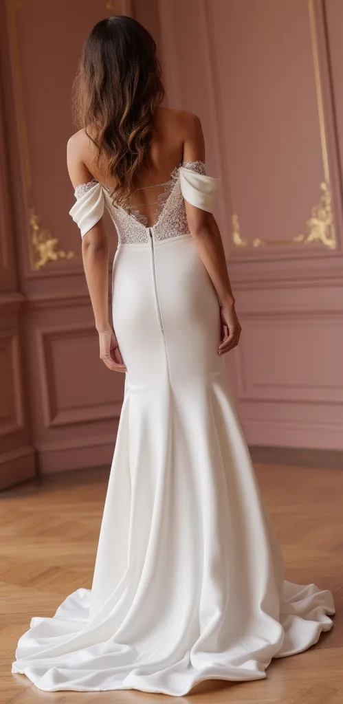 Mermaid Fit-and-Flare Wedding Dress for an Elegant and Feminine Look - Image 3