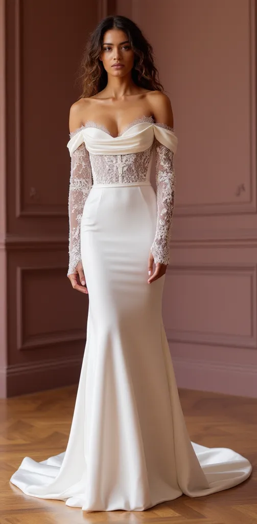 Mermaid Fit-and-Flare Wedding Dress for Minimalist Brides - Image 2