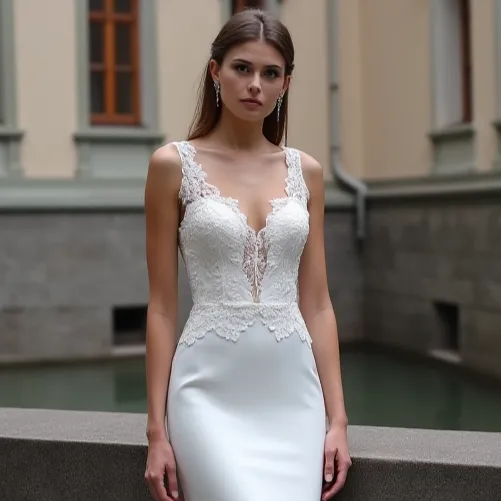 Mermaid Fit-and-Flare Wedding Dress for Plus Size Brides with Curves - Image 4