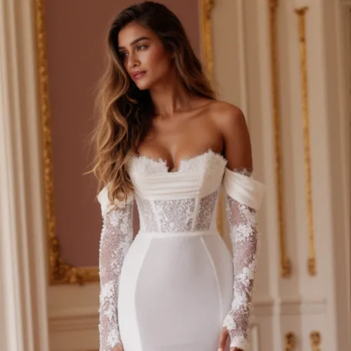 Mermaid Wedding Dress for Petite Brides Wanting a Long and Elegant Look - Image 4