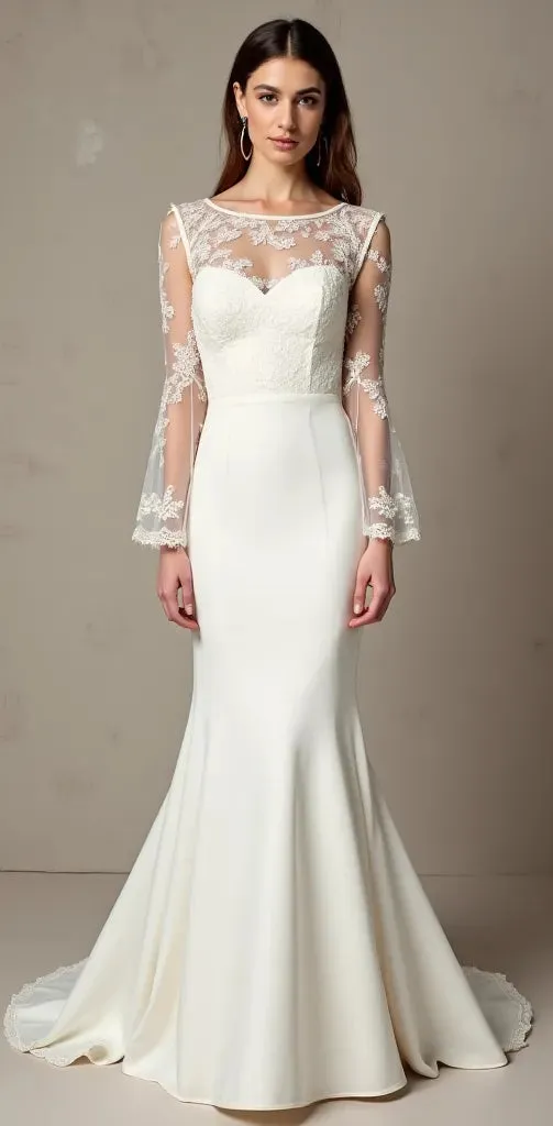 Mermaid Wedding Dress for Second Weddings, Elegant and Understated - Image 2
