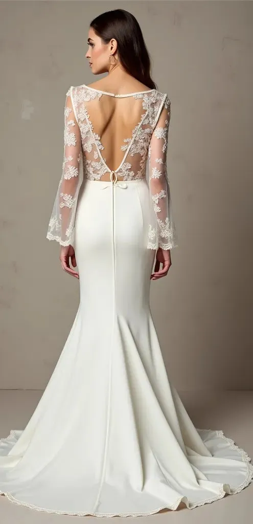 Mermaid Wedding Dress for Second Weddings, Elegant and Understated - Image 3