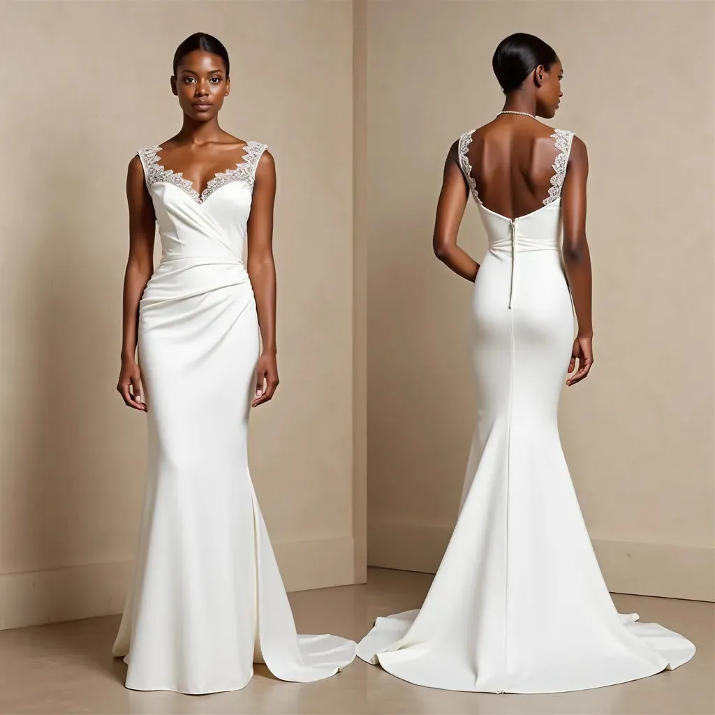 Mermaid Wedding Dress with a Dramatic Fishtail for a Bold Bridal Look