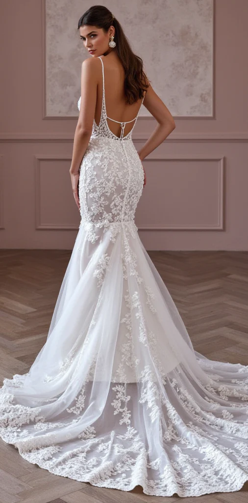 Mermaid Wedding Dress with a Lace-Up Back for a Flattering Fit - Image 3