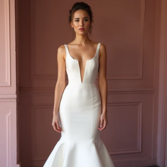 Mermaid Wedding Dress with a Long Train for a Grand and Regal Entrance - Image 4