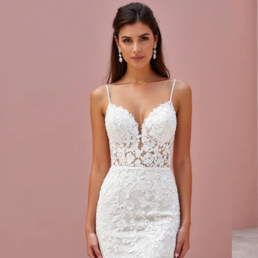 Mermaid Wedding Dress with a Strapless Neckline for a Timeless Look - Image 4