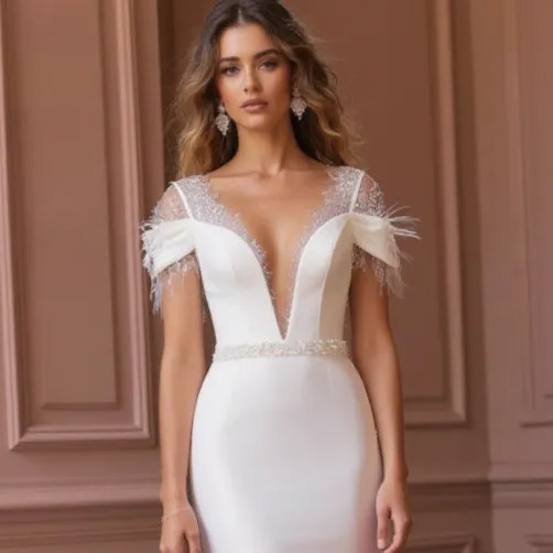 Mermaid Wedding Dress with a Timeless and Classic Design for Brides - Image 4