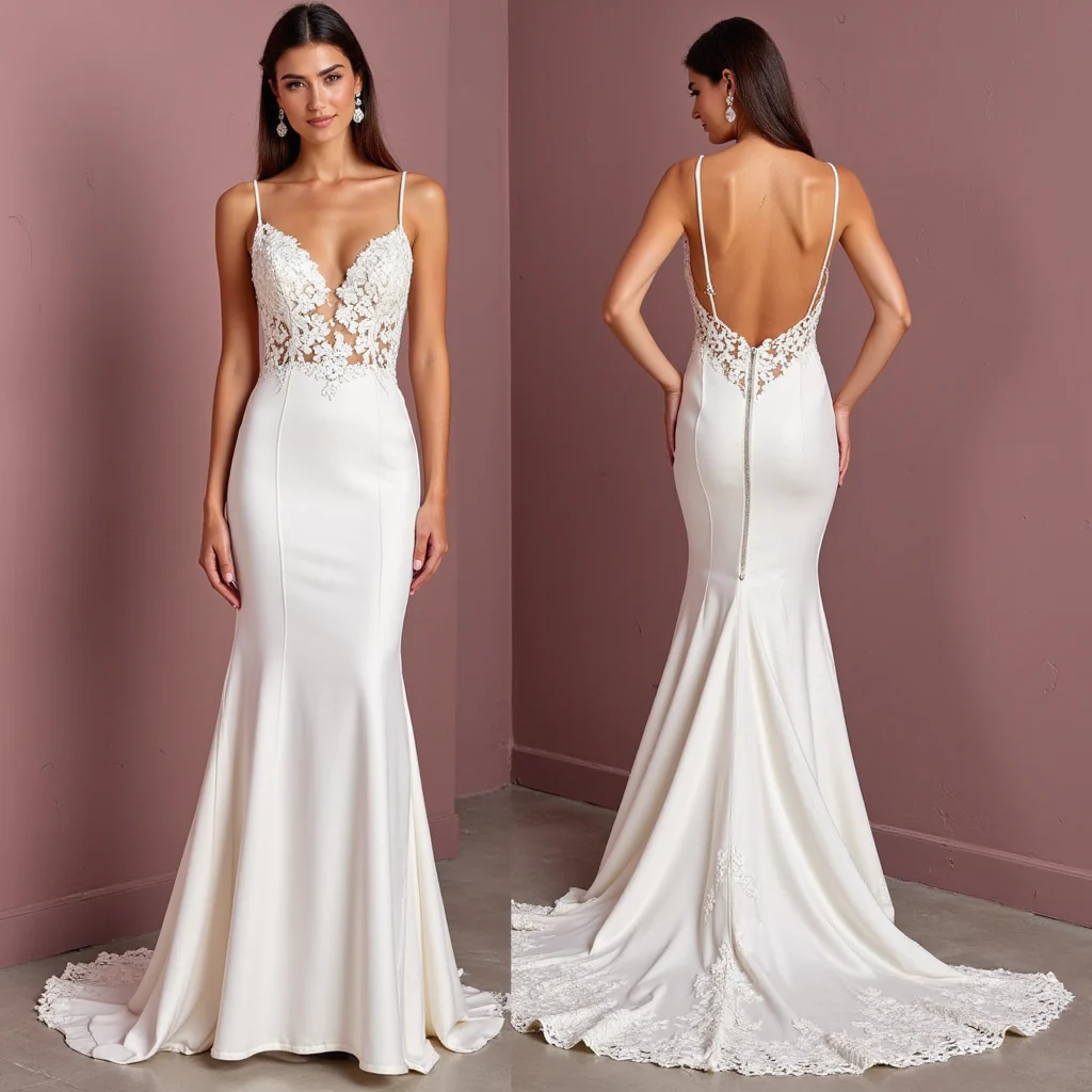 Mermaid Wedding Dress with Beaded Details for a Sparkling Bridal Look