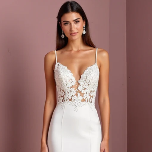 Mermaid Wedding Dress with Beaded Details for a Sparkling Bridal Look - Image 4