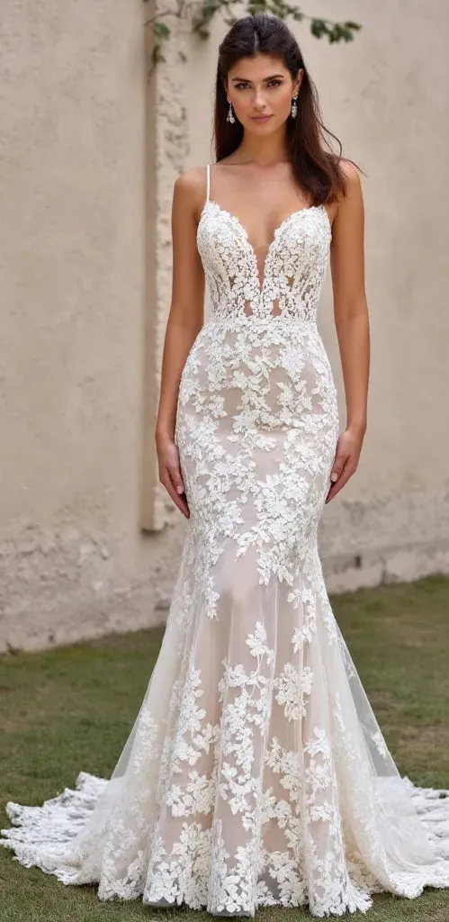 Mermaid Wedding Dress with Sheer Panels for a Modern and Bold Look - Image 2