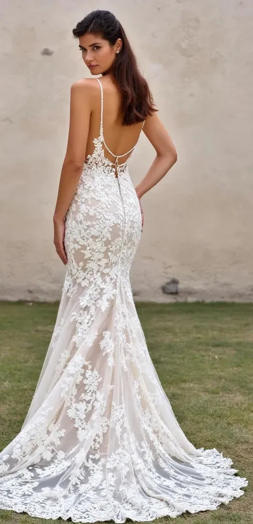 Mermaid Wedding Dress with Sheer Panels for a Modern and Bold Look - Image 3