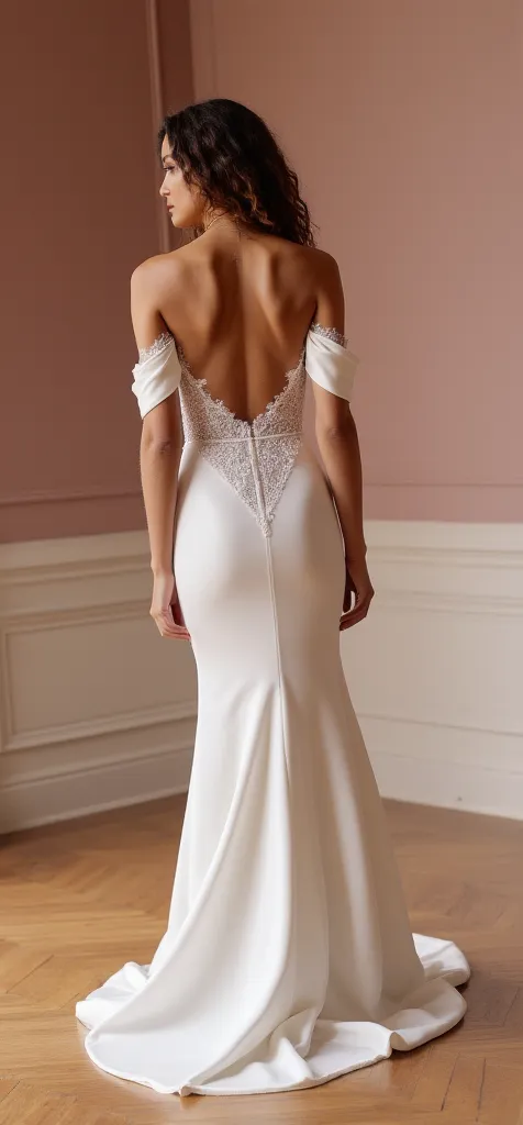 Mermaid Wedding Gown with a Long Train for a Dramatic Wedding Entrance - Image 3
