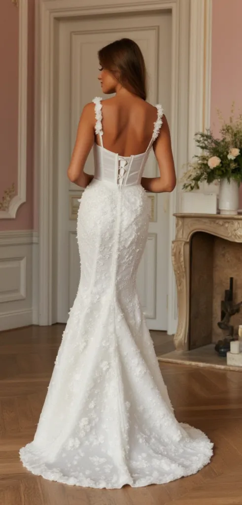 Mermaid Wedding Gown with a Luxurious Long Train for a Grand Entrance - Image 3